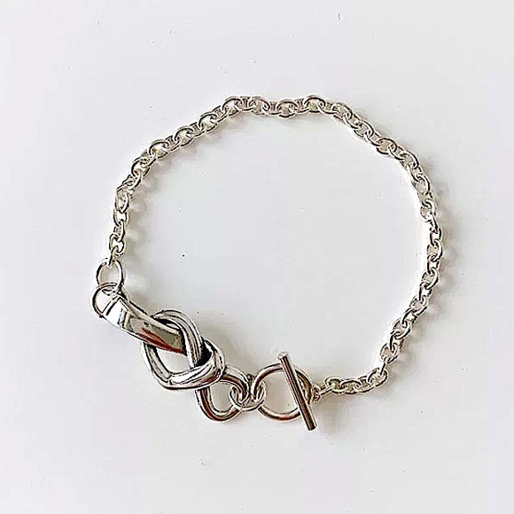 Sterling Silver Knot Minimalist Bracelet - Picture 3 of 6